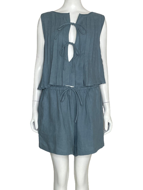 Set VRG GRL Valeria Plisado Azul-Talla 10