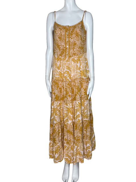 Vestido Jessica Simpson Tiras Hojas Amarillo-Talla M