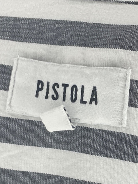 Vestido Pistola Camisero Rayas Blanco-Talla M