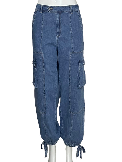 Pantalón 5 a 7 Cinq a sept Tous les Jours Cargo Azul-Talla 10