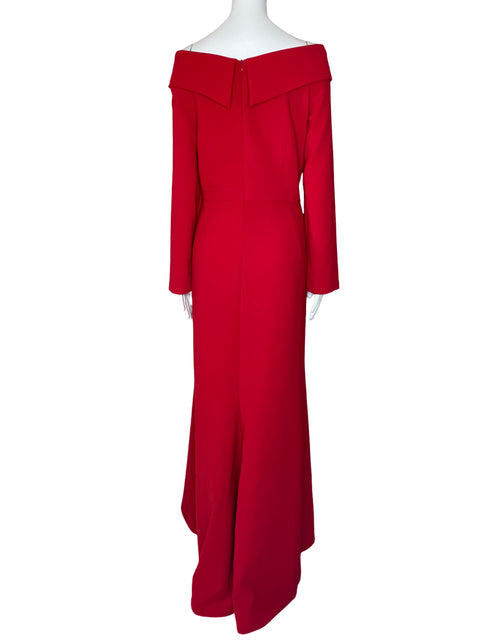 Vestido Carla Ruiz Cuello V Mangas Rojo-Talla 50