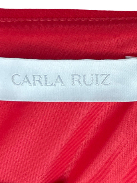 Vestido Carla Ruiz Cuello V Mangas Rojo-Talla 50