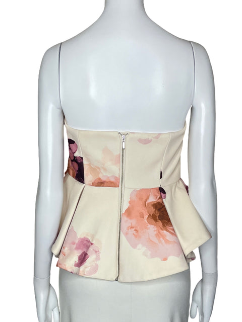 Top Keepsake Strapless Floral Beige-Talla M