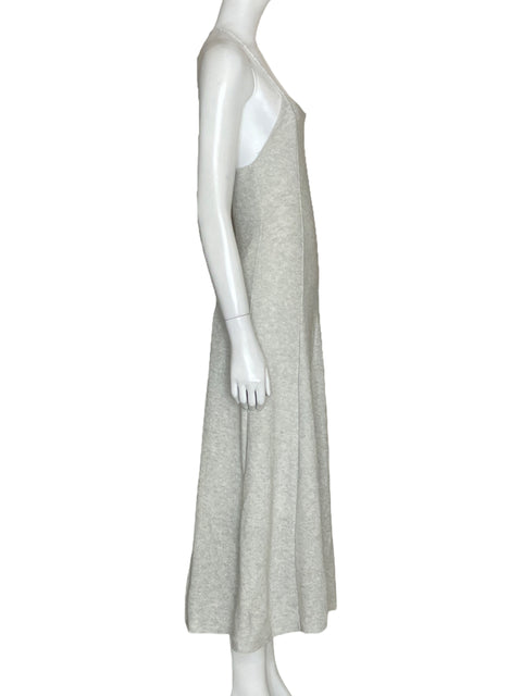 Vestido Zara Punto Metalizado Plateado-Talla S