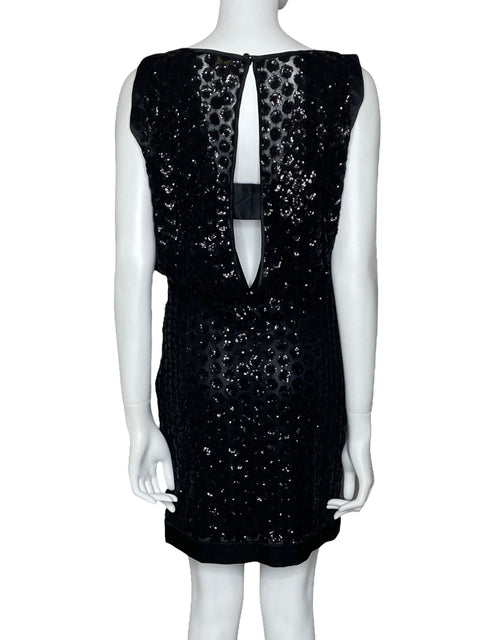 Vestido Laundry By Shelli Segal Lentejuelas Negro-Talla 4