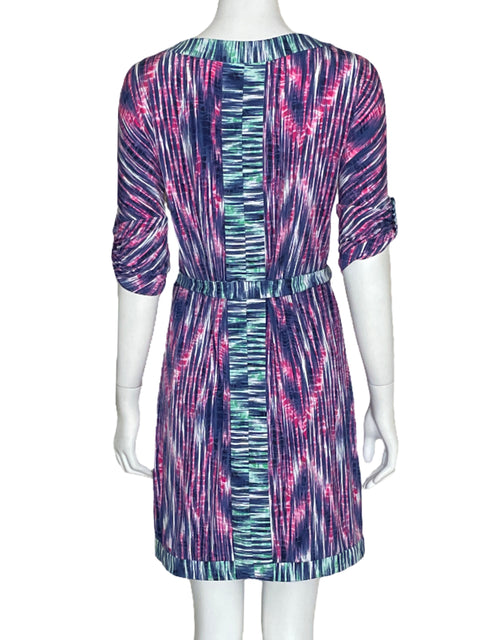 Vestido BCBG Estampado Mini Tunica Azul-Talla XXS