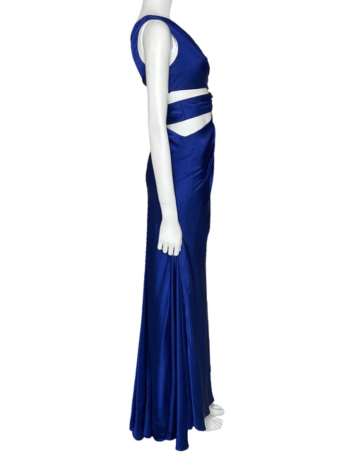 Vestido Mac Duggal One Shoulder Cut Out Azul-Talla 0