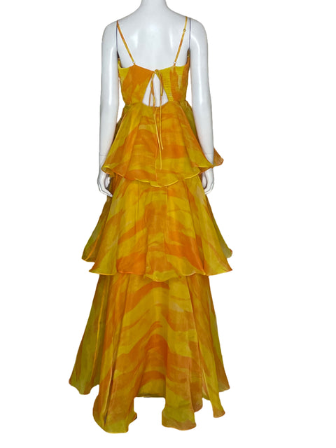 Vestido Yaura Keta Acuarela Amarillo-Talla 12