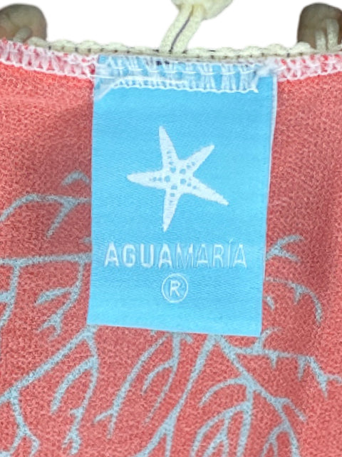 Cardigan Agua Maria Estampado Marino Naranja-Talla U