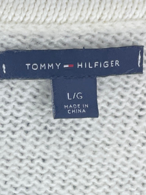Sueter Tommy Hilfiger Tejido Rayas Blanco-Talla L