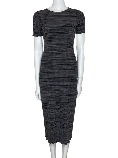 Vestido Reformation Jeans Midi Manga Corta Gris-Talla S