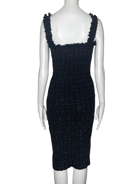 Vestido MNG Tweed Metalizado Negro-Talla 4