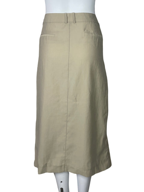 Falda MNG Recta Abierta Beige-Talla 12
