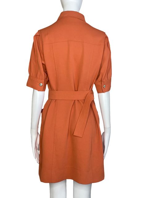 Vestido Sandro Botones Naranja - Talla S