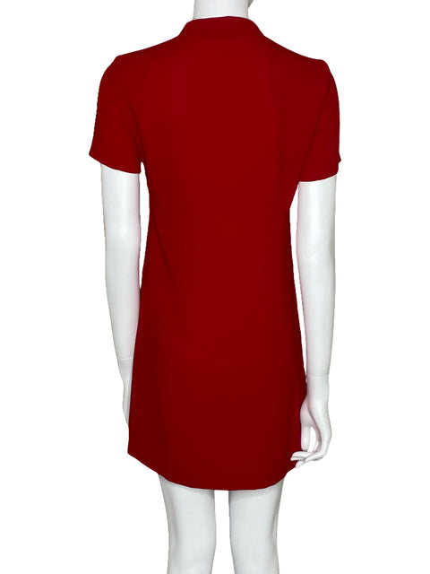 Vestido Zara Mini Cuello V Rojo-Talla XS