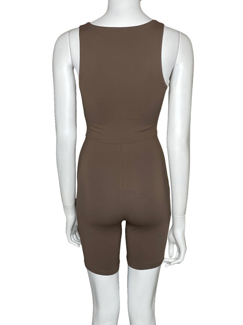 Romper Babaton Escote V Beige-Talla S