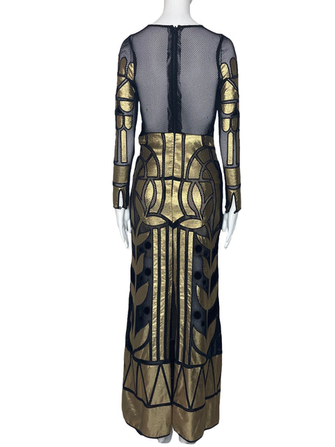 Vestido Tesoro TPS Maxi Malla Dorado-Talla S