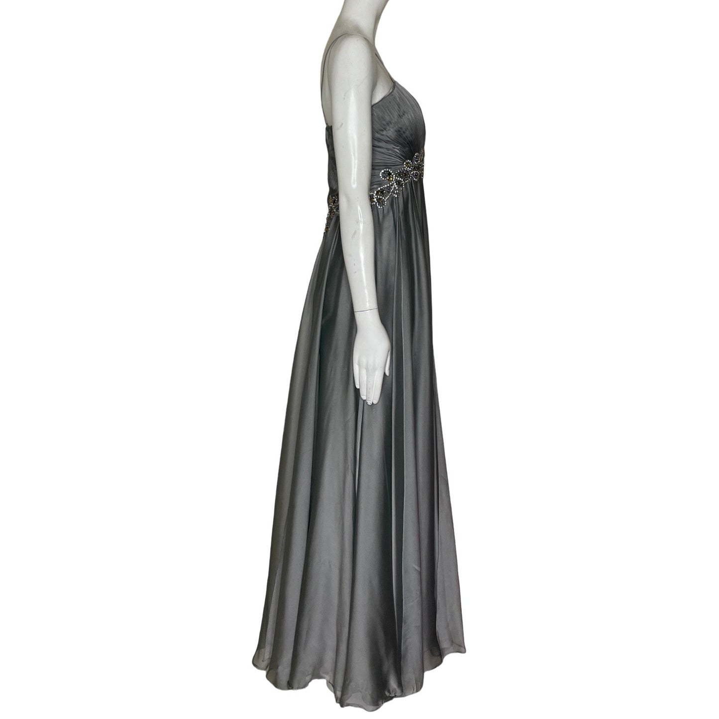 Vestido Camille La Vie Vuelos Pedreria Gris-Talla 4