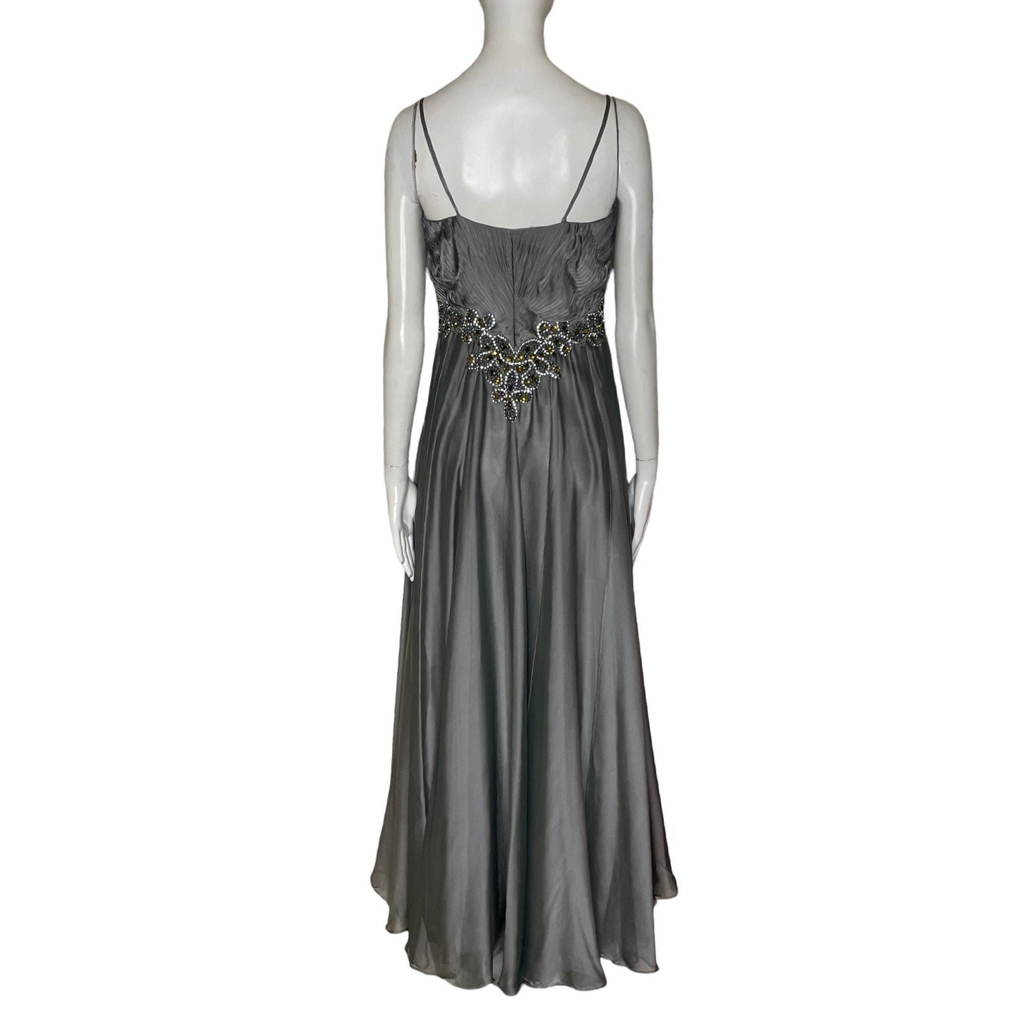 Vestido Camille La Vie Vuelos Pedreria Gris-Talla 4