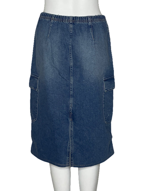 Falda Zara Denim Cargo Azul-Talla S