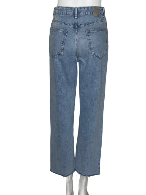 Pantalón Zara Denim Desflecado Botones Azul-Talla 4