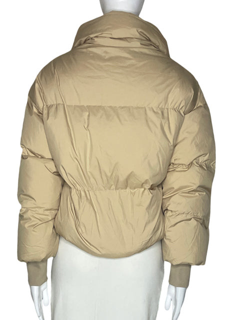 Chaqueta Orolay Puff Bolsillos Beige-Talla XS