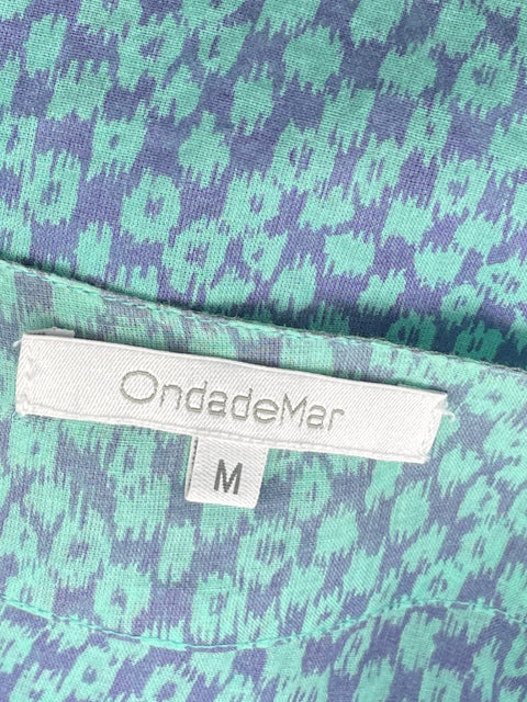 Blusa OndaDeMar Media Manga Estampada Azul-Talla M