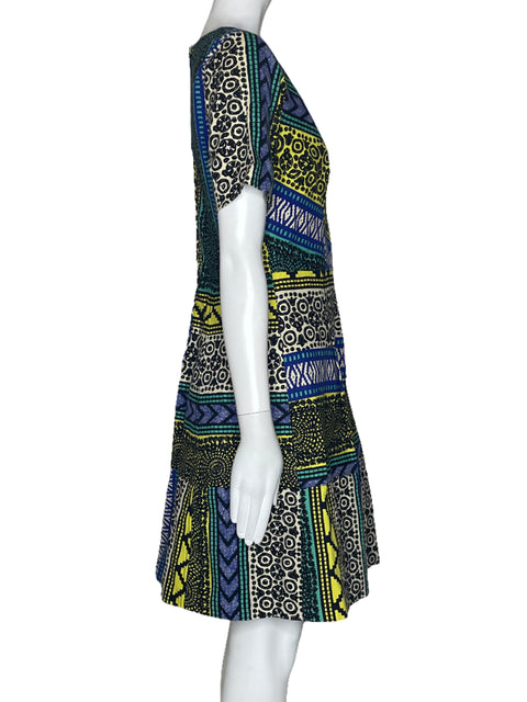 Vestido Tracy Reese Mangas Cortas Verde-Talla 8