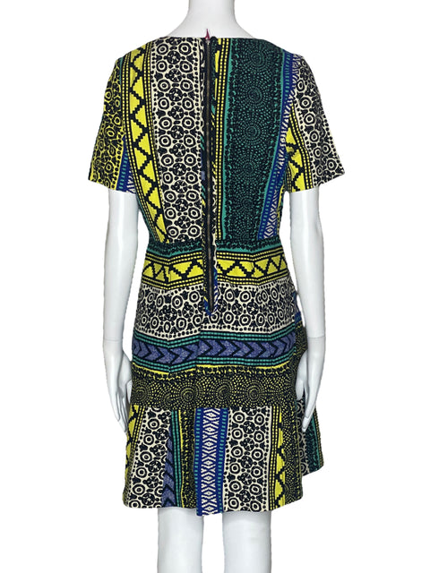 Vestido Tracy Reese Mangas Cortas Verde-Talla 8