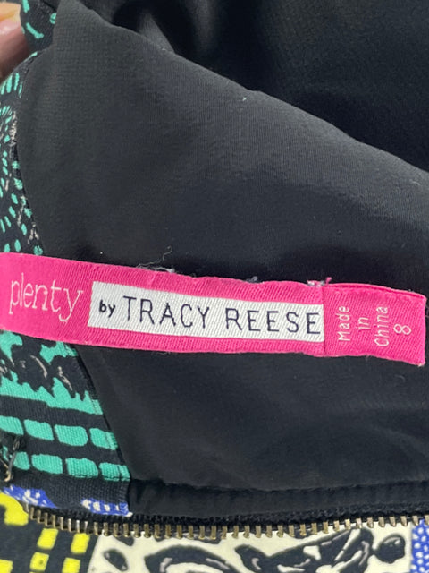Vestido Tracy Reese Mangas Cortas Verde-Talla 8