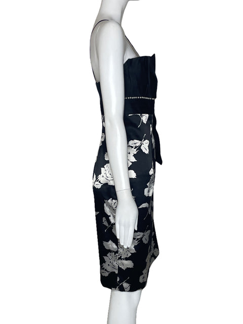 Vestido Terani Couture Pedreria Rosas Negro-Talla 14