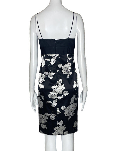 Vestido Terani Couture Pedreria Rosas Negro-Talla 14