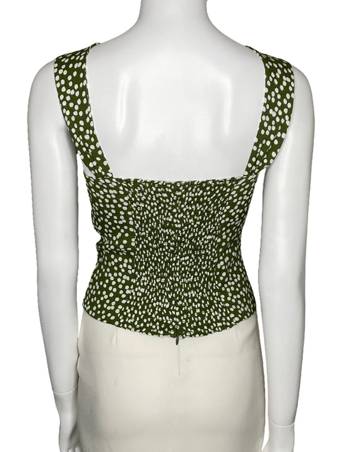 Top Reformation Puntos Sin Mangas Verde-Talla 4