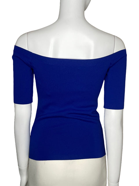 Top Massimo Dutti Escotado Azul-Talla XS