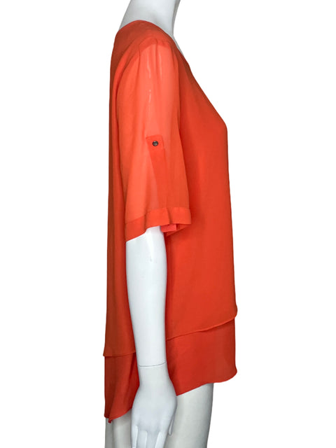 Blusa Tesoro TPS Capa Mangas Cortas Naranja-Talla M