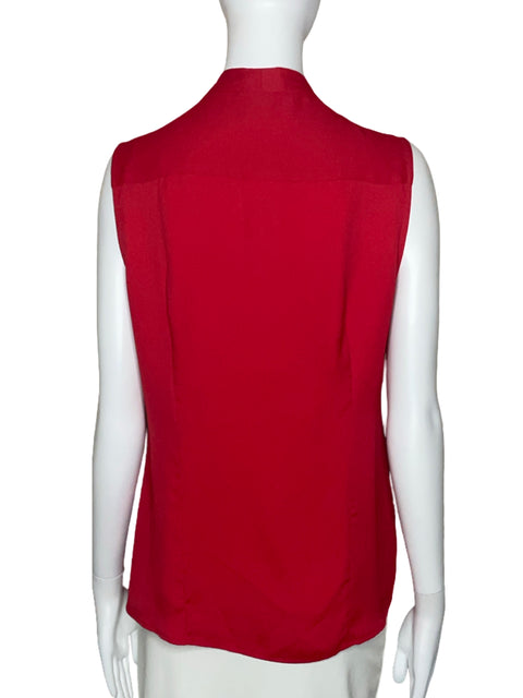 Blusa Anne Klein Botones Lazo Rojo-Talla M