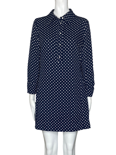 Vestido Zara Camisero Lunares Azul-Talla M