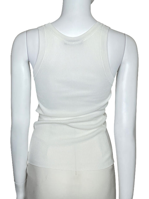Top Zara Acanalado Sin Mangas Blaco-Talla S