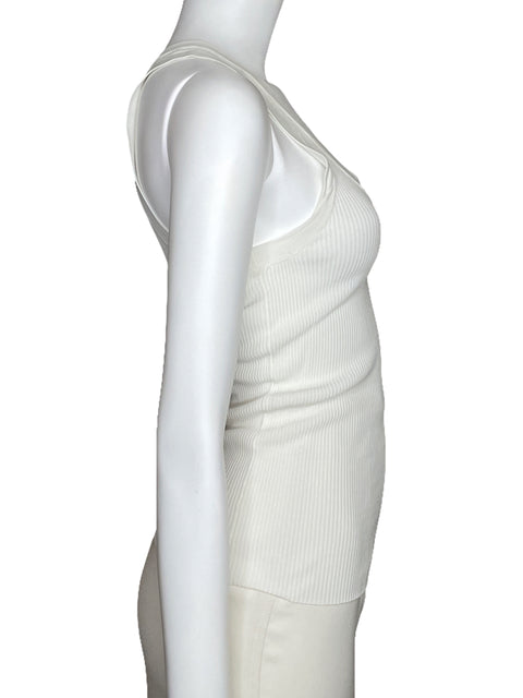 Top Zara Acanalado Sin Mangas Blaco-Talla S