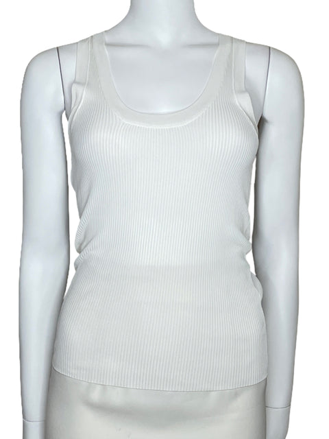 Top Zara Acanalado Sin Mangas Blaco-Talla S