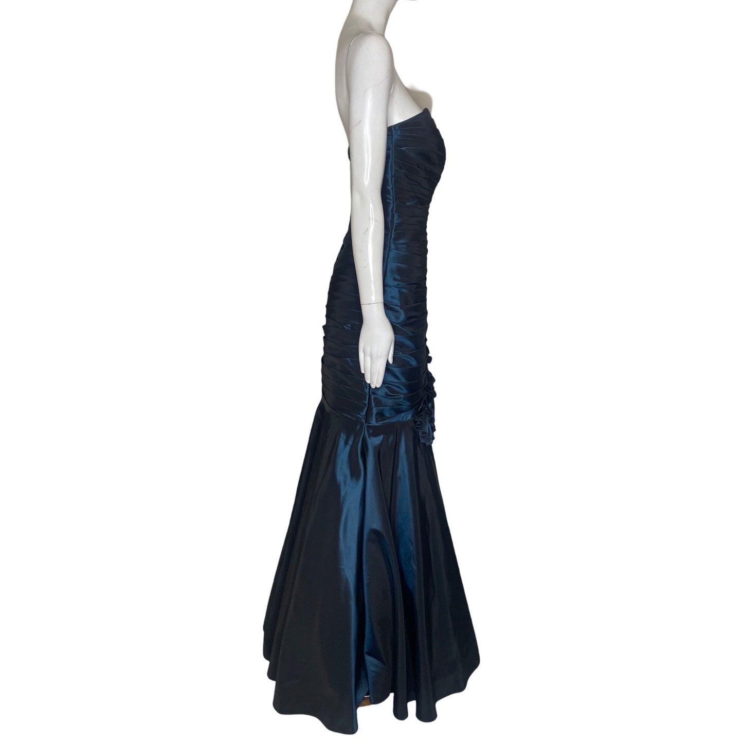 Vestido Jovani Strapple Plizado Verde-Talla 12