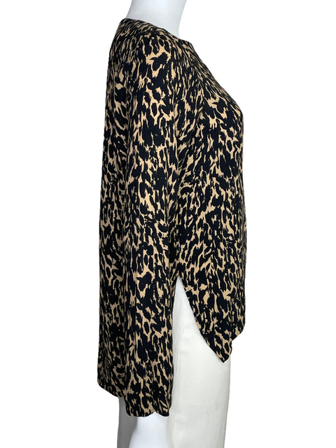 Blusa Zara Estampada Asimétrica Beige-Talla S