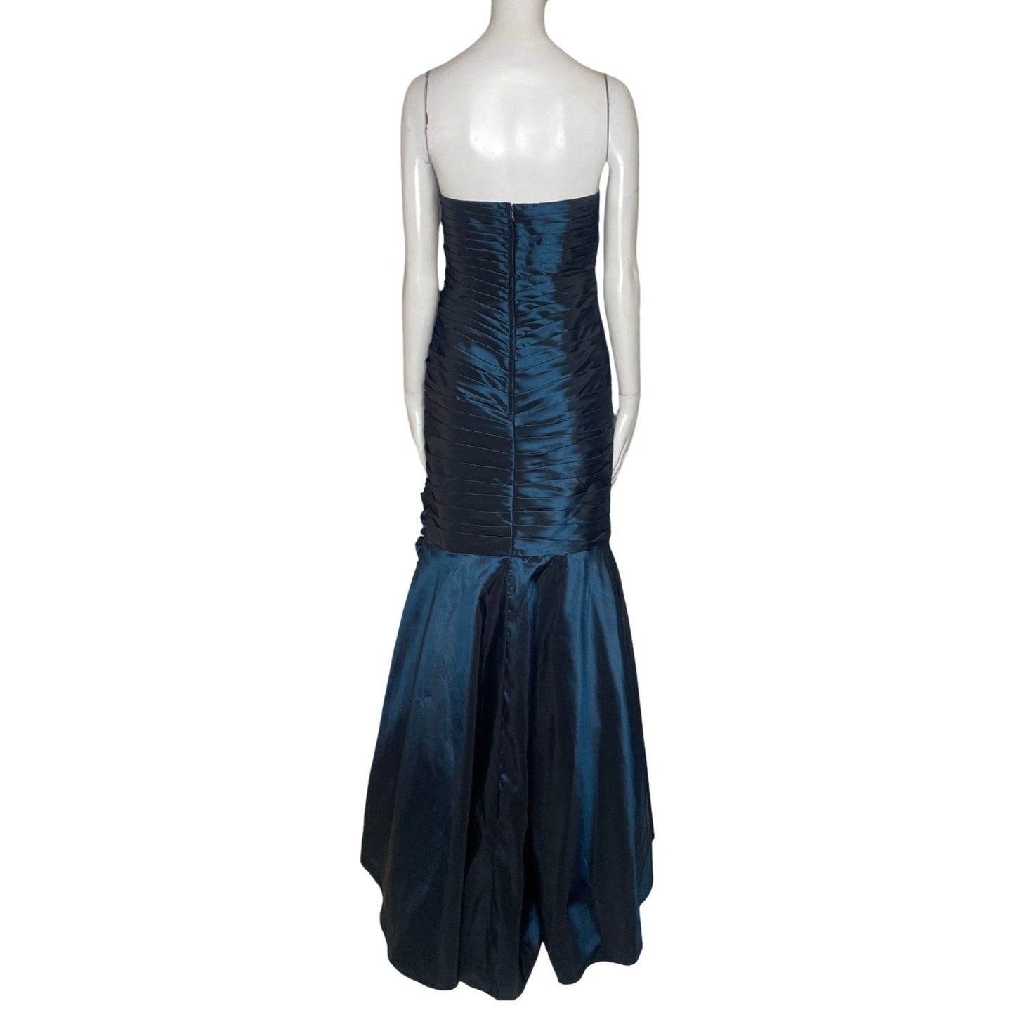 Vestido Jovani Strapple Plizado Verde-Talla 12