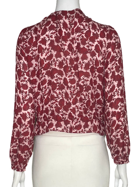 Blusa Intermix Mangas Larga Flores Rojo - Talla S