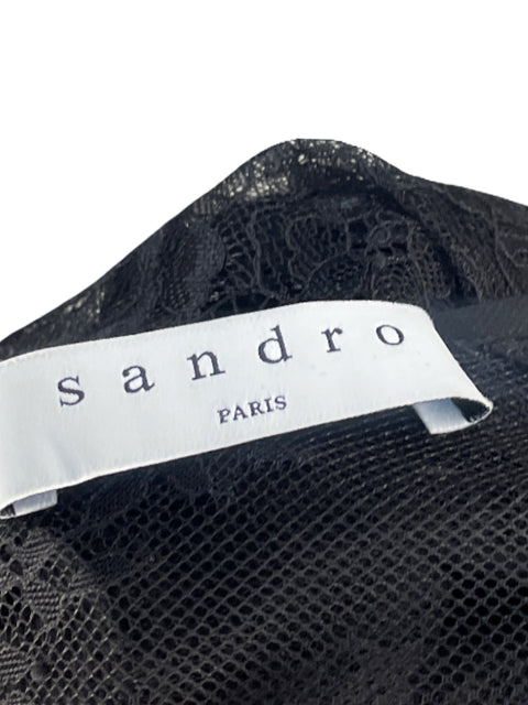Vestido Sandro Encaje Negro - Talla S