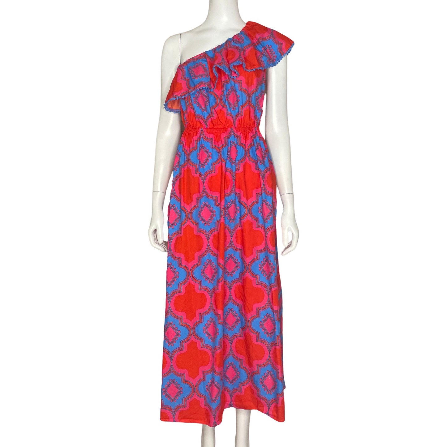 Vestido SugarLips One Shoulder Floral Rojo - Talla XS