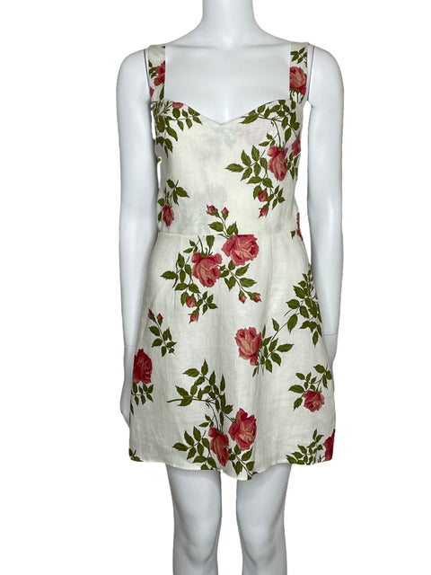 Vestido Reformation Floral Mini Blanco-Talla 4