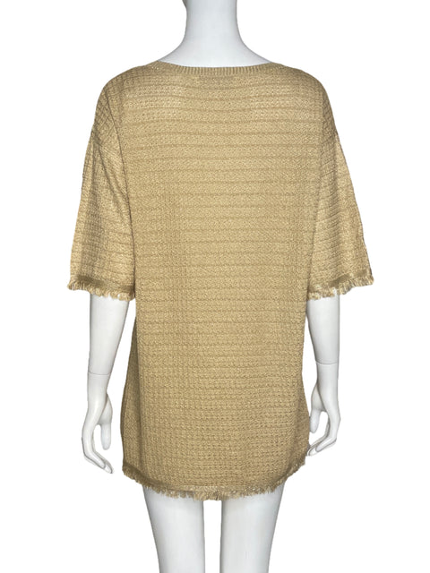 Vestido Zara Brillante Dorado - Talla S