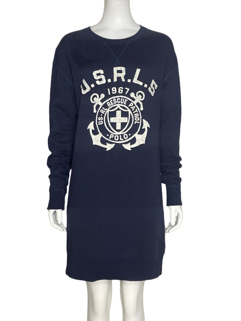 Sweater Polo Ralph Lauren Logomarca Azul - Talla M