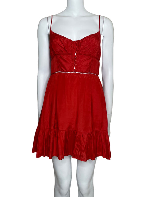 Vestido Urban Outfitters Satinado Tirantes Naranja-Talla S